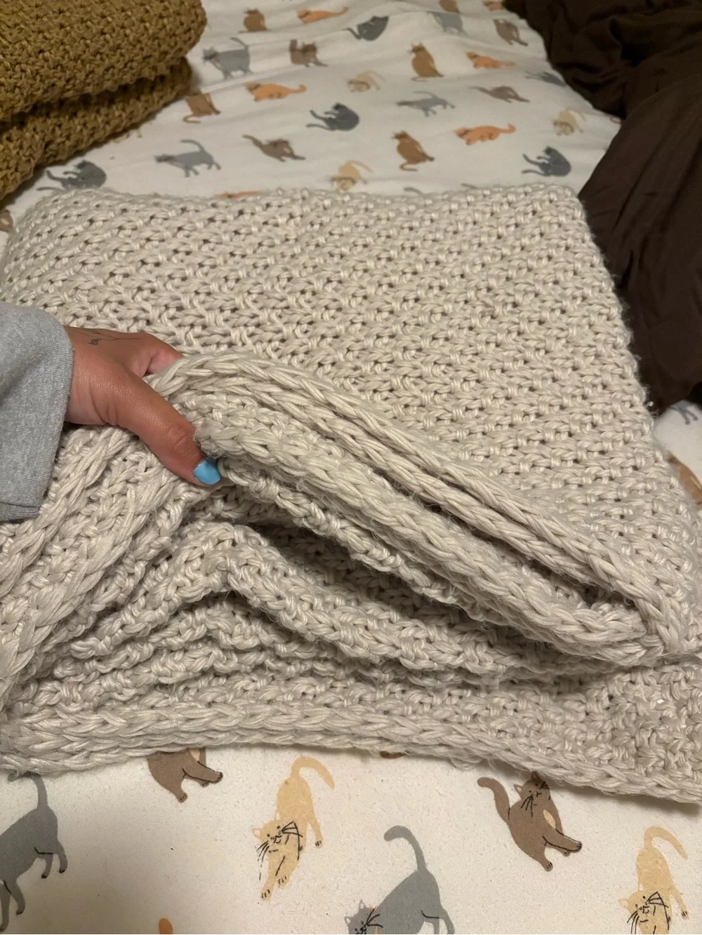 Threshold Cream Chunky Knit Throw Blanket